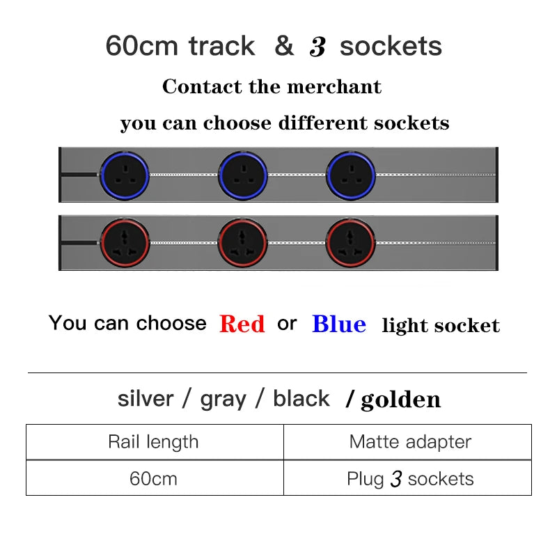 Herepow Movable Track Socket Smart Home Appliances Electronic Plug Adapter UK US EU Standard Outlet Wall Mounted Socket With Usb