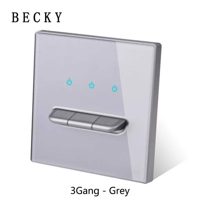 Glass Panel Wall Switch LED European 16a Socket Retro Toggle Light Switch EU UK Standard 2way Socket 1-4gang USB Home Decoration