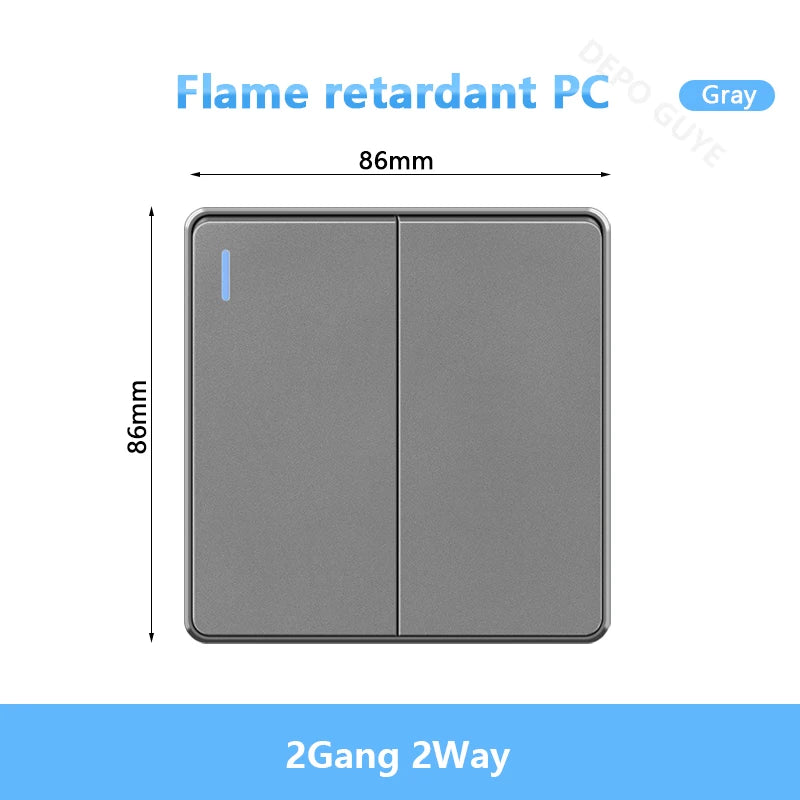 UK 13A with USB Type-c 18W Quick Charge Wall Power socket plug,Universal wall light switch Dual USB Electrical outlet AC110-250V