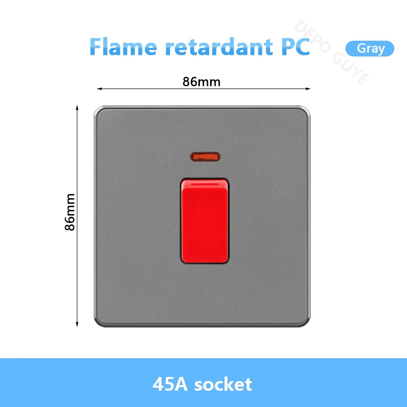 UK 13A with USB Type-c 18W Quick Charge Wall Power socket plug,Universal wall light switch Dual USB Electrical outlet AC110-250V