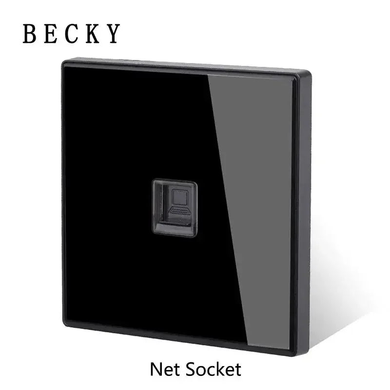 Glass Panel Wall Switch LED European 16a Socket Retro Toggle Light Switch EU UK Standard 2way Socket 1-4gang USB Home Decoration