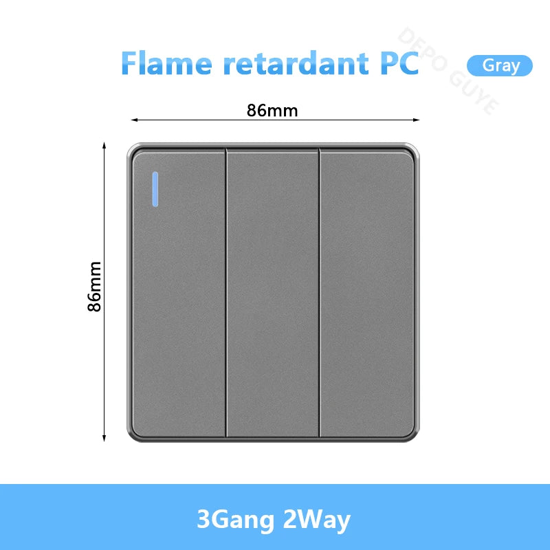 UK 13A with USB Type-c 18W Quick Charge Wall Power socket plug,Universal wall light switch Dual USB Electrical outlet AC110-250V