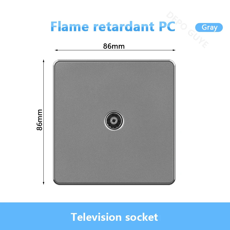 UK 13A with USB Type-c 18W Quick Charge Wall Power socket plug,Universal wall light switch Dual USB Electrical outlet AC110-250V