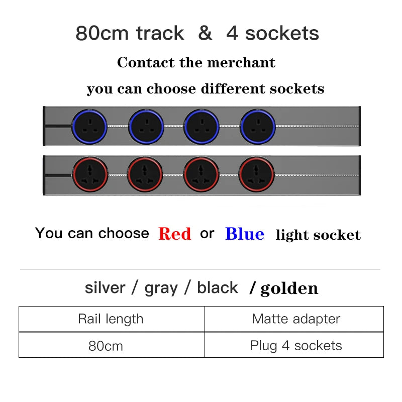 Herepow Movable Track Socket Smart Home Appliances Electronic Plug Adapter UK US EU Standard Outlet Wall Mounted Socket With Usb